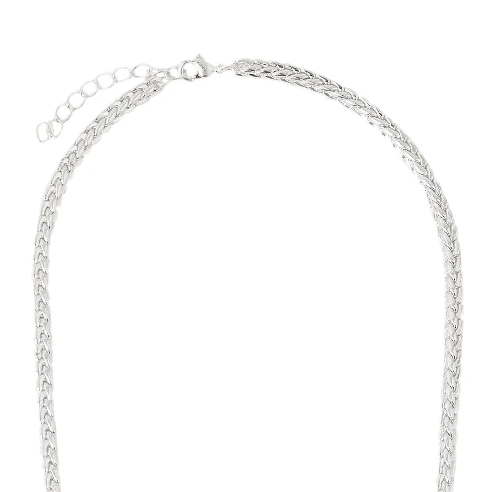 925 Pure Sterling St Silver Plated Platted Chain Necklace  For Women By Accessorize London