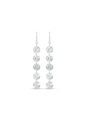 AAA Zircons, Silve Sterling Silver Hook Earrings