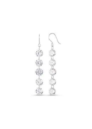 AAA Zircons, Silve Sterling Silver Hook Earrings