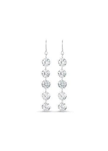 AAA Zircons, Silve Sterling Silver Hook Earrings