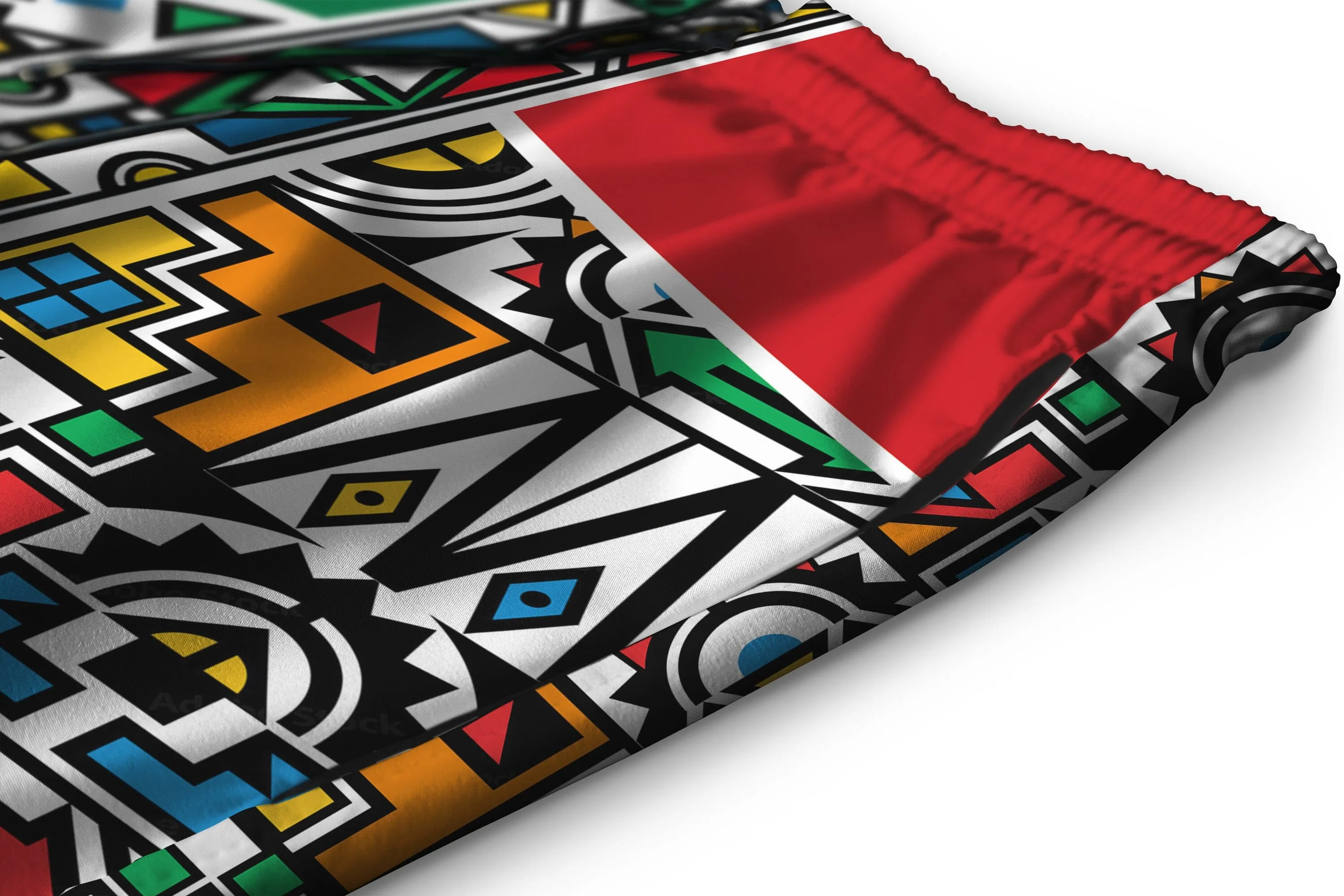 African Ndebele Pattern Shorts