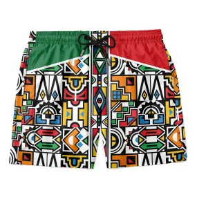 African Ndebele Pattern Shorts