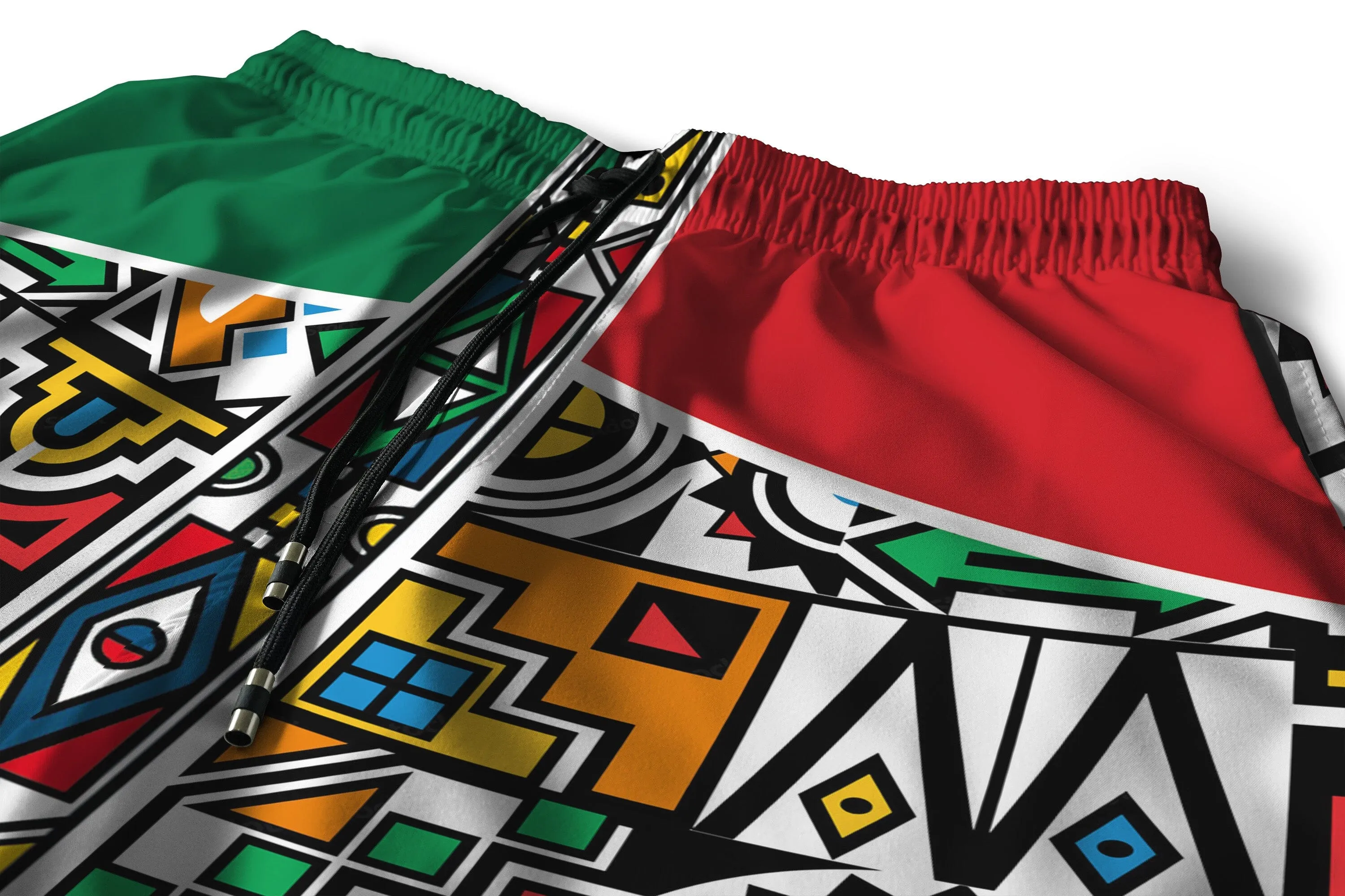 African Ndebele Pattern Shorts