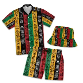 African Symbols In Pan-African Colors Summer Set