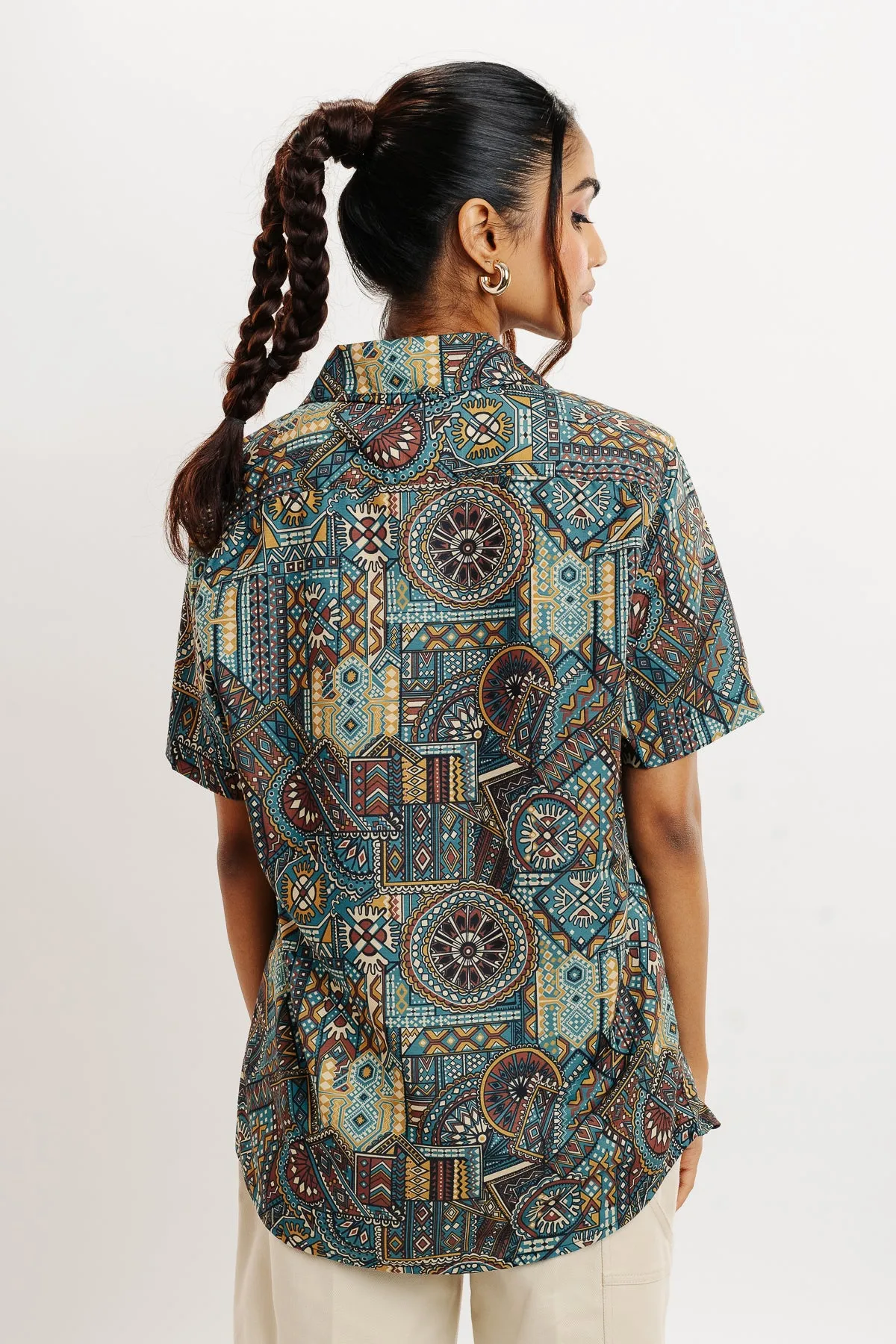 Ancient Print Women's Resort Shirt