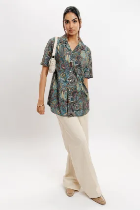 Ancient Print Women's Resort Shirt