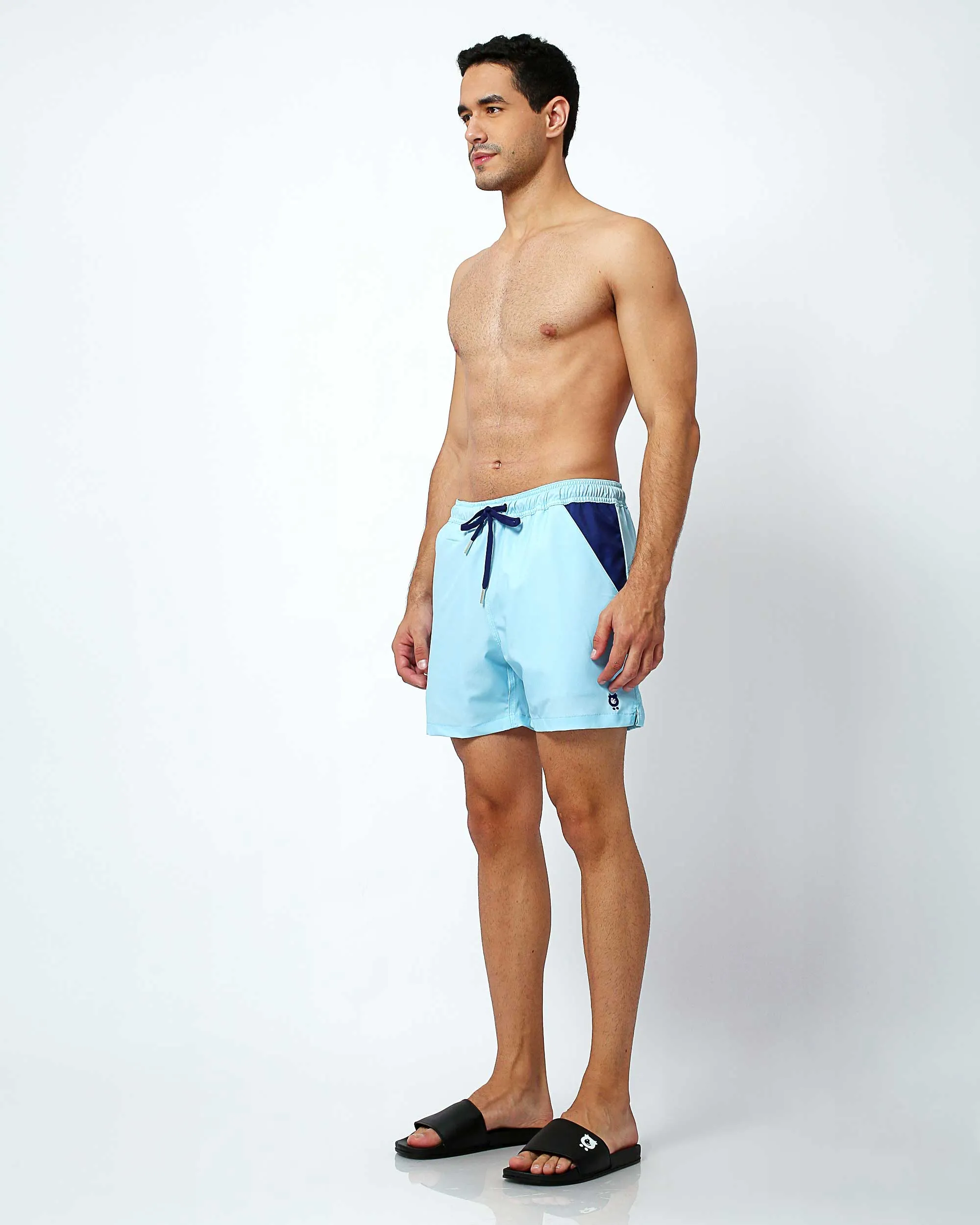 Baby Blue - Swim Shorts with Waterproof Pocket