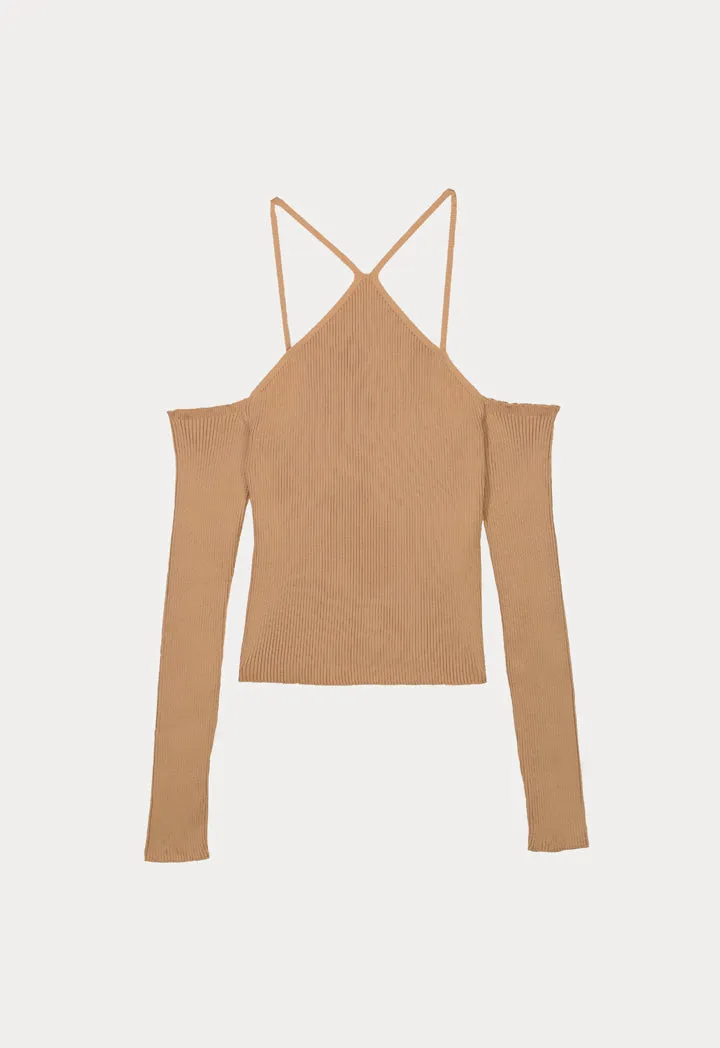 Bardot Neckline With Thin Straps Top