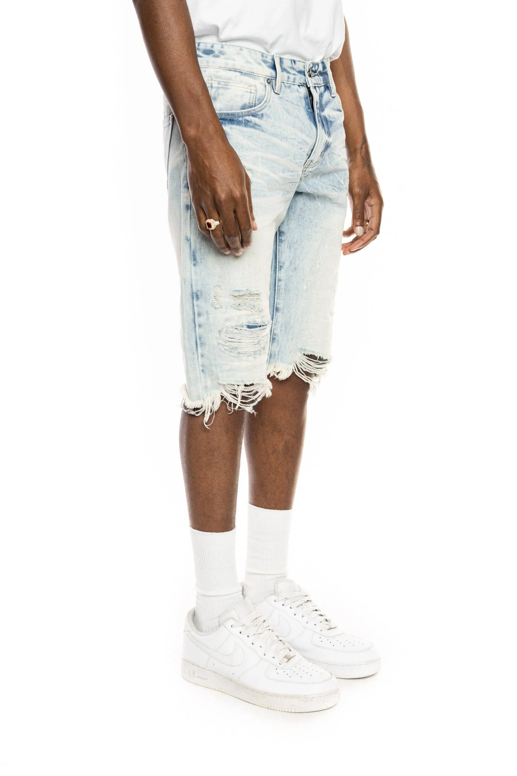 Basic Jean Shorts - Plaster Blue