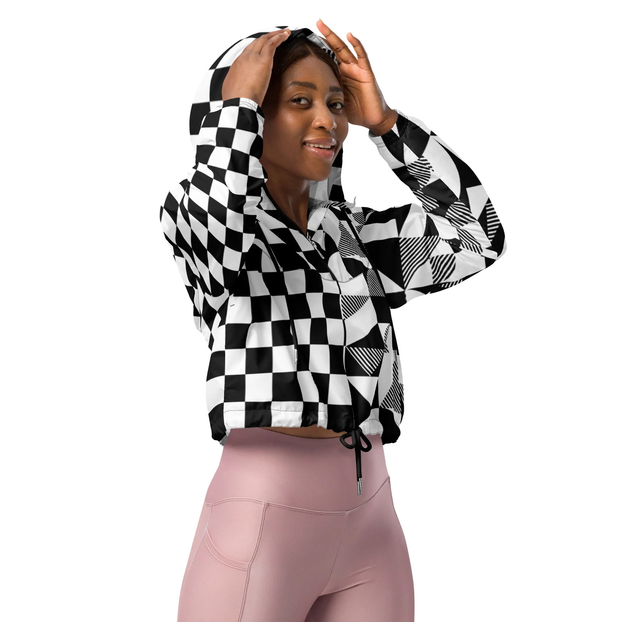 Bauhaus Checkered Women’s cropped windbreaker