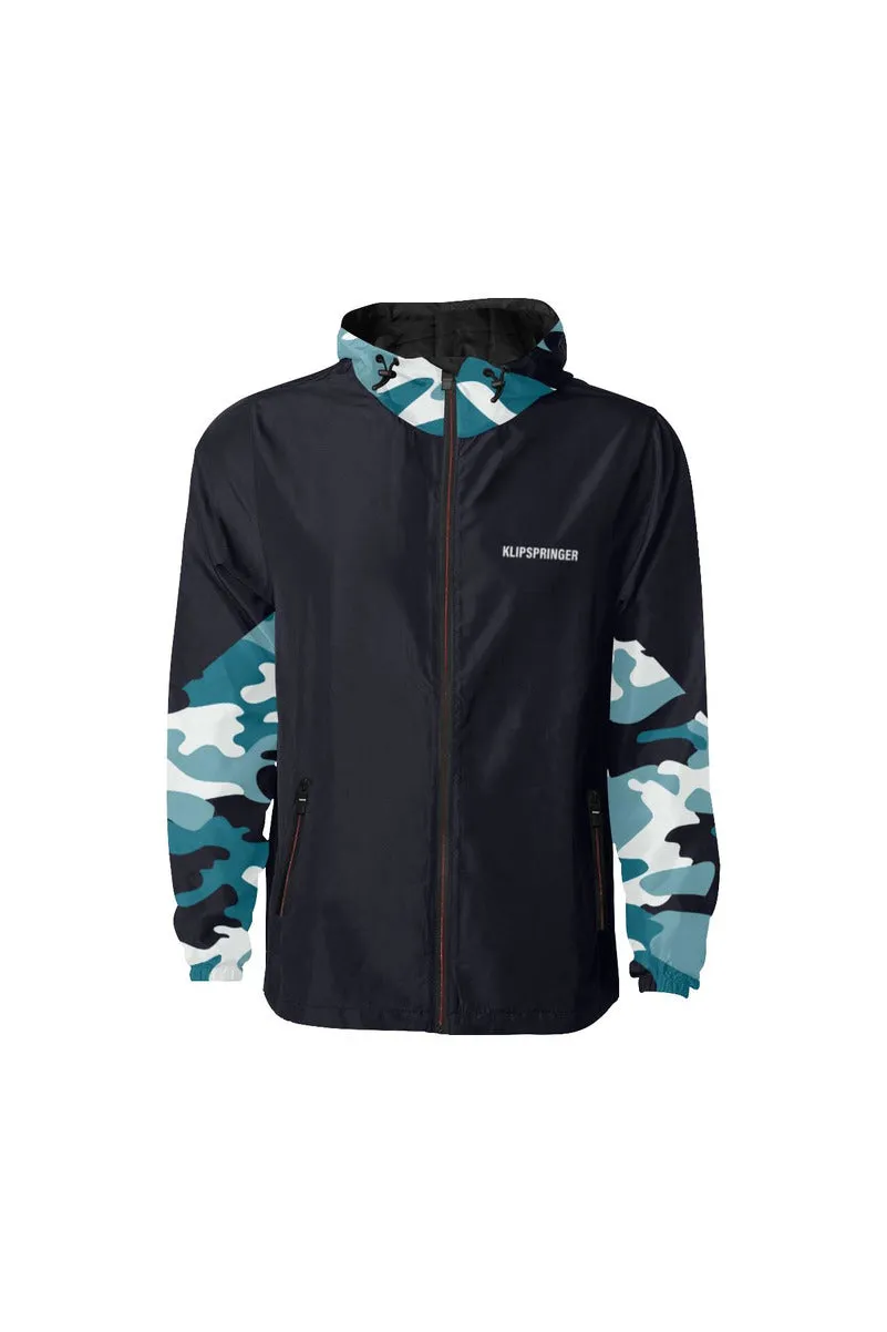 Blue Camouflage Quilted Windbreaker for Men (Model H35)