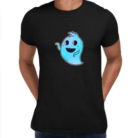 Blue Casper Friendly Monster Scary Eye Funny Gift Drawing Men Printed Unisex T-Shirt