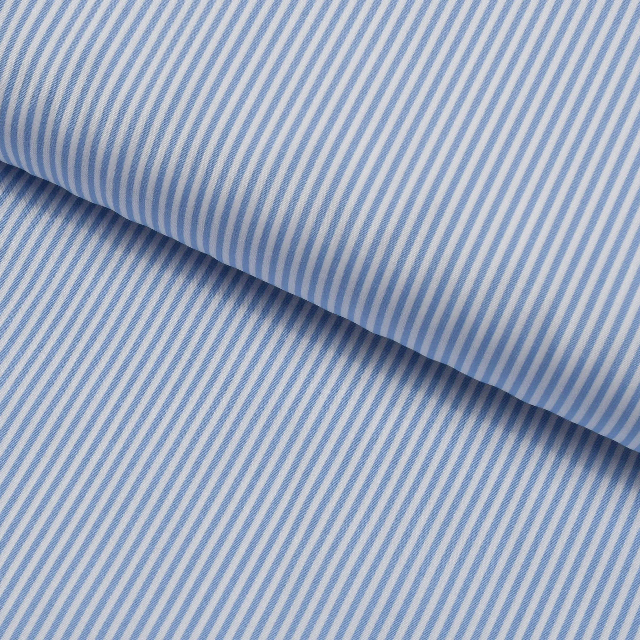 Boeing Popeline Blue Stripes Cotton Shirt