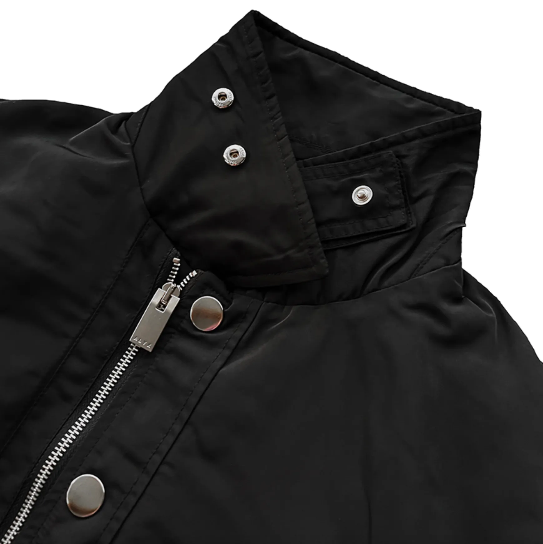 BOXY FLAP-POCKETS FLIGHT BOMBER JACKET - BLACK