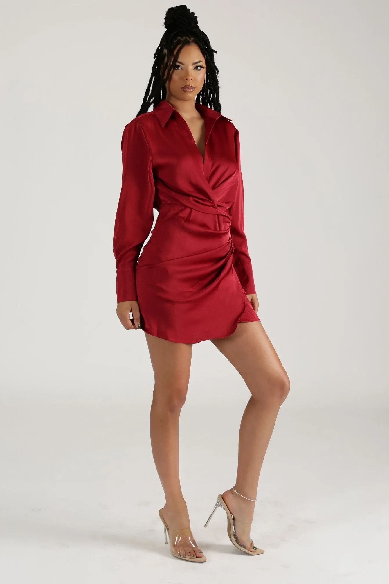 Buy U a Drank Draped Shirt Dress