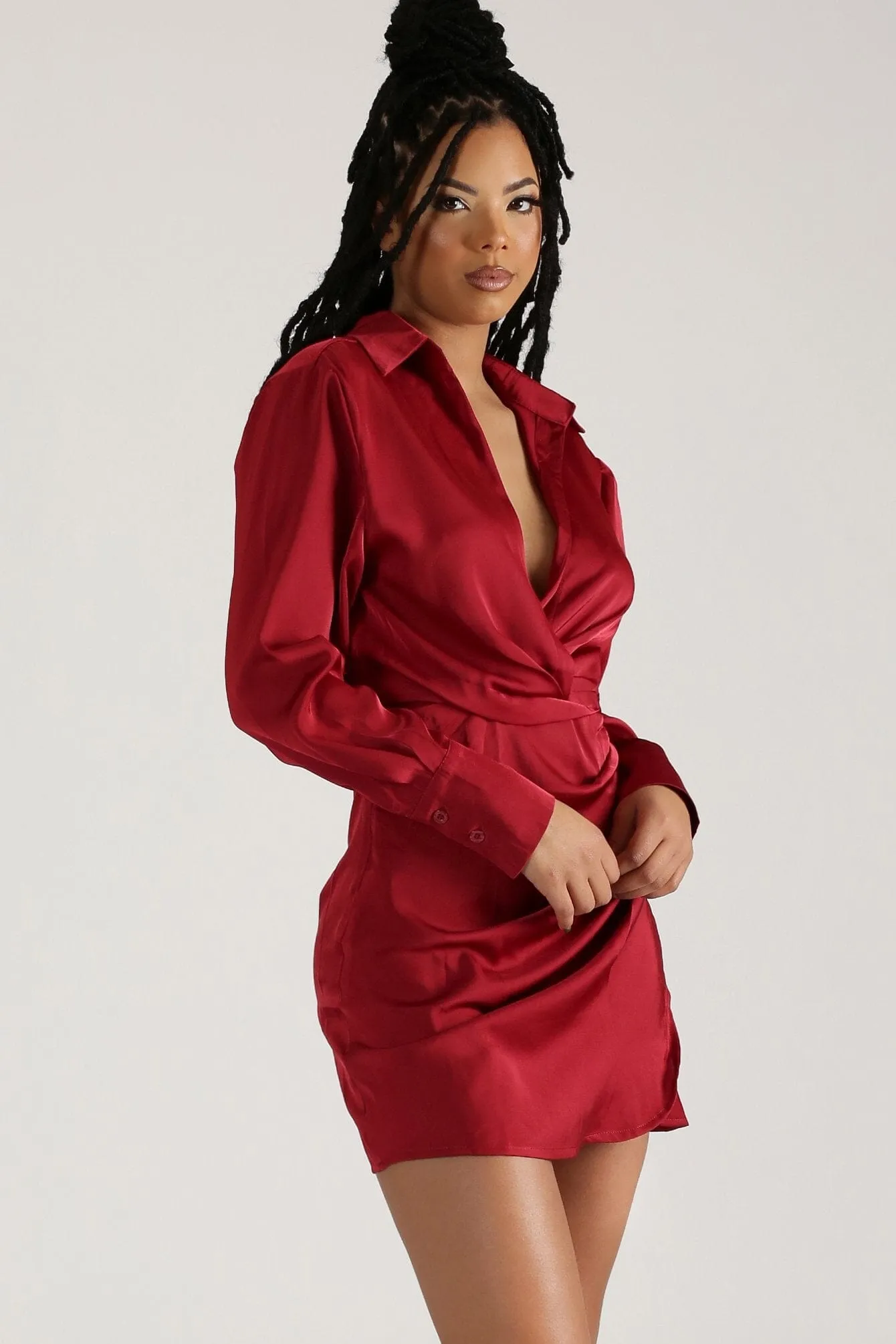 Buy U a Drank Draped Shirt Dress