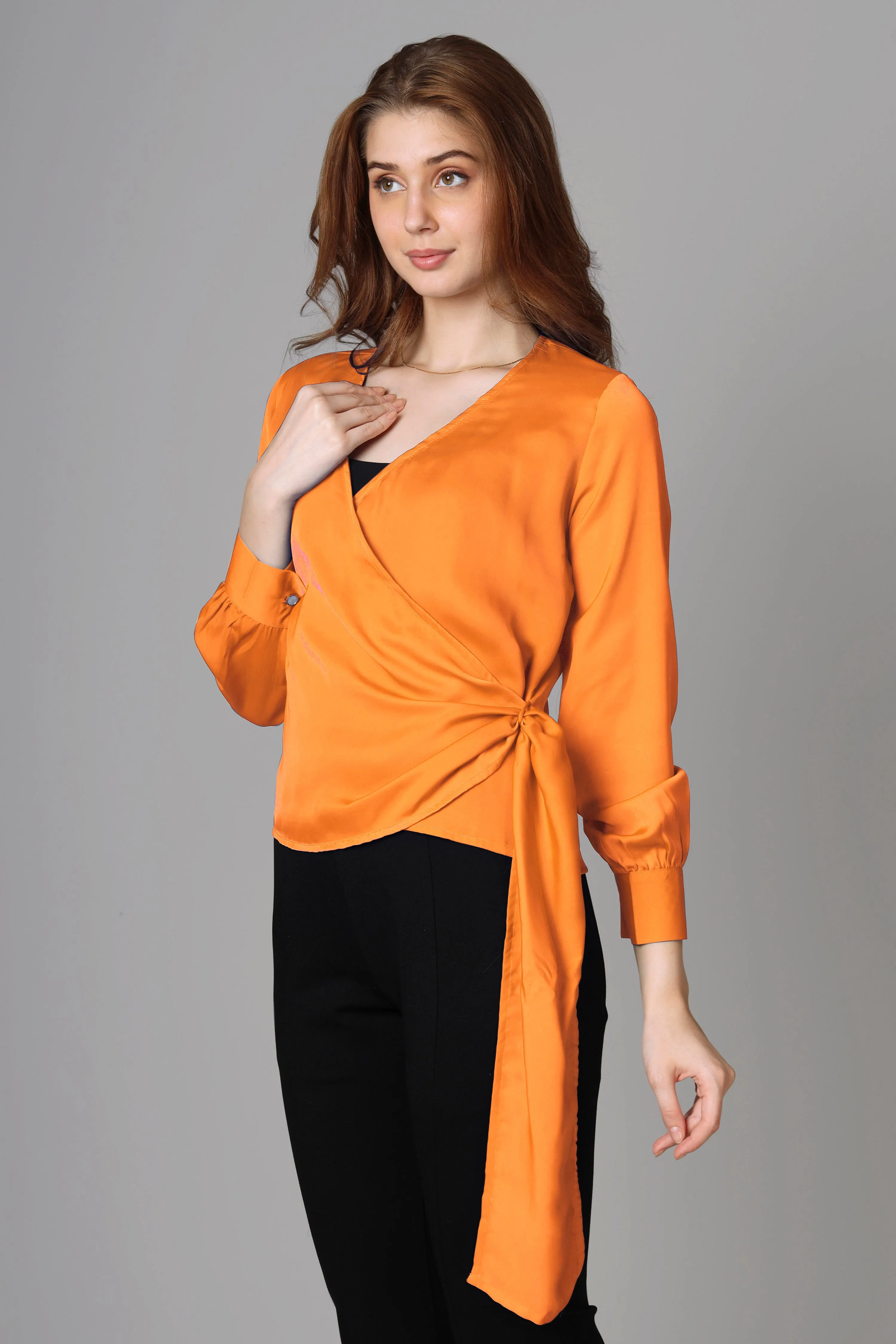 Classic Plain Orange Top For Women