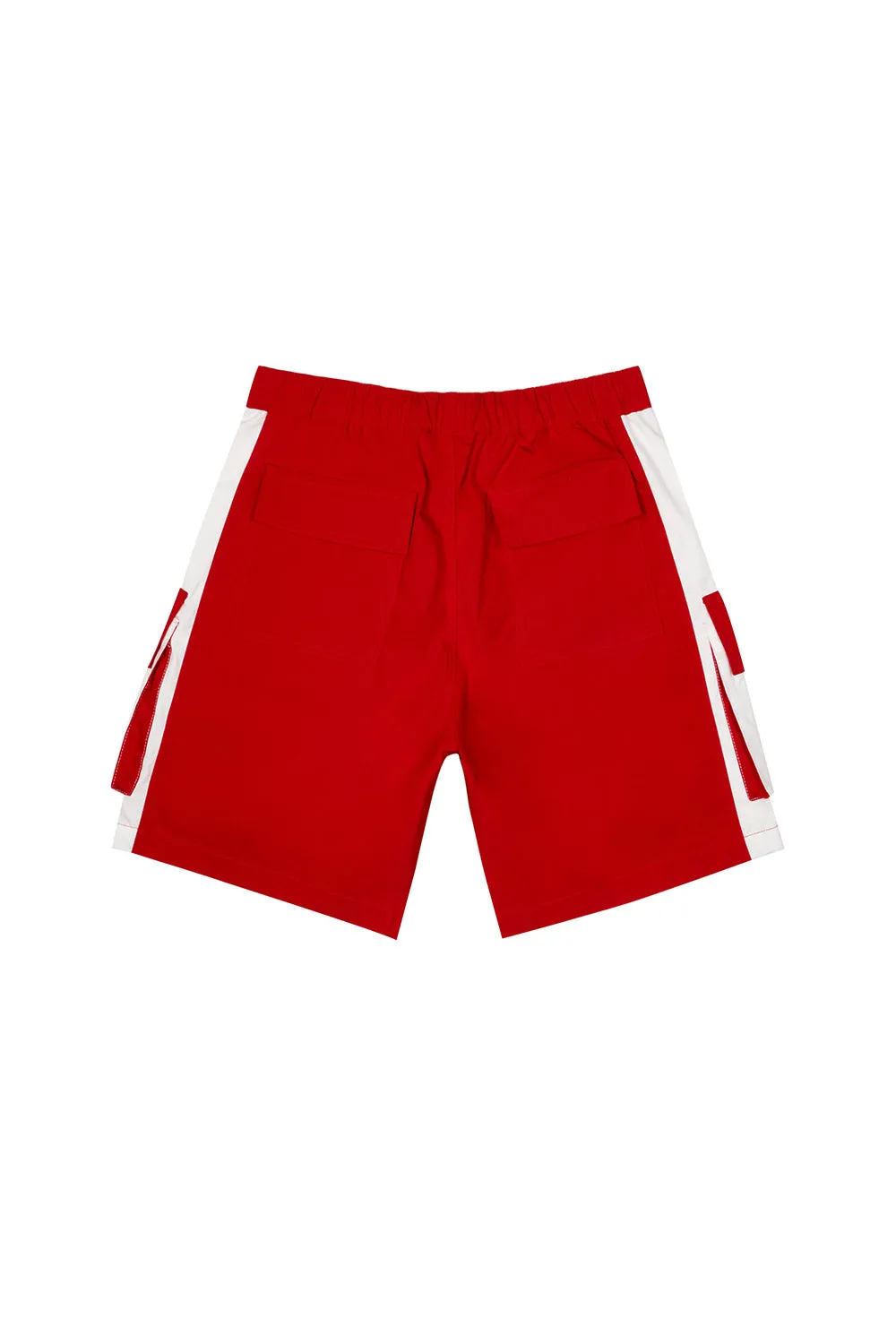 Color block Utility Windbreaker Shorts - Red