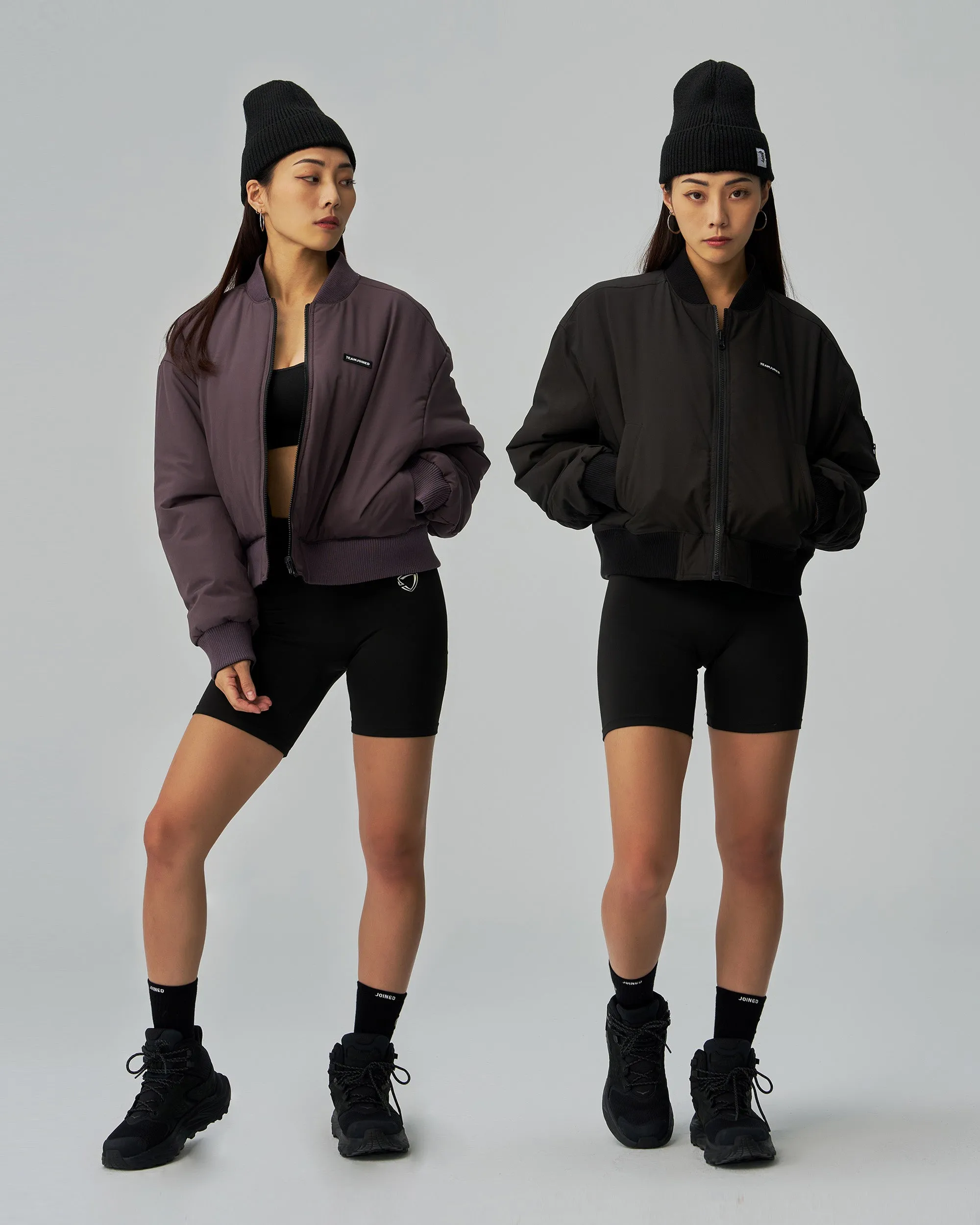 Cropped Tech Inside Out Bomber Jacket