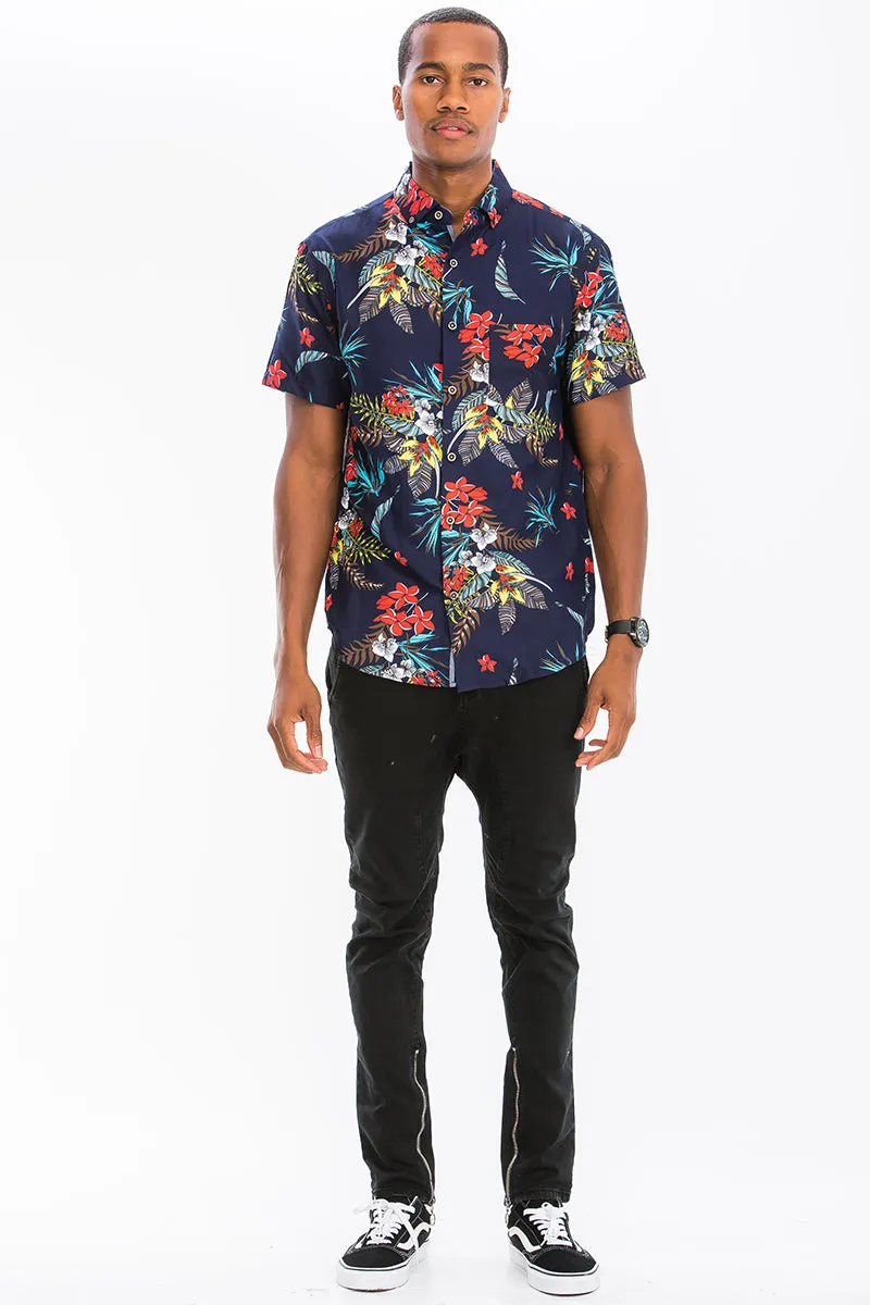 Digital Print Hawaiian Short Sleeve Shirt