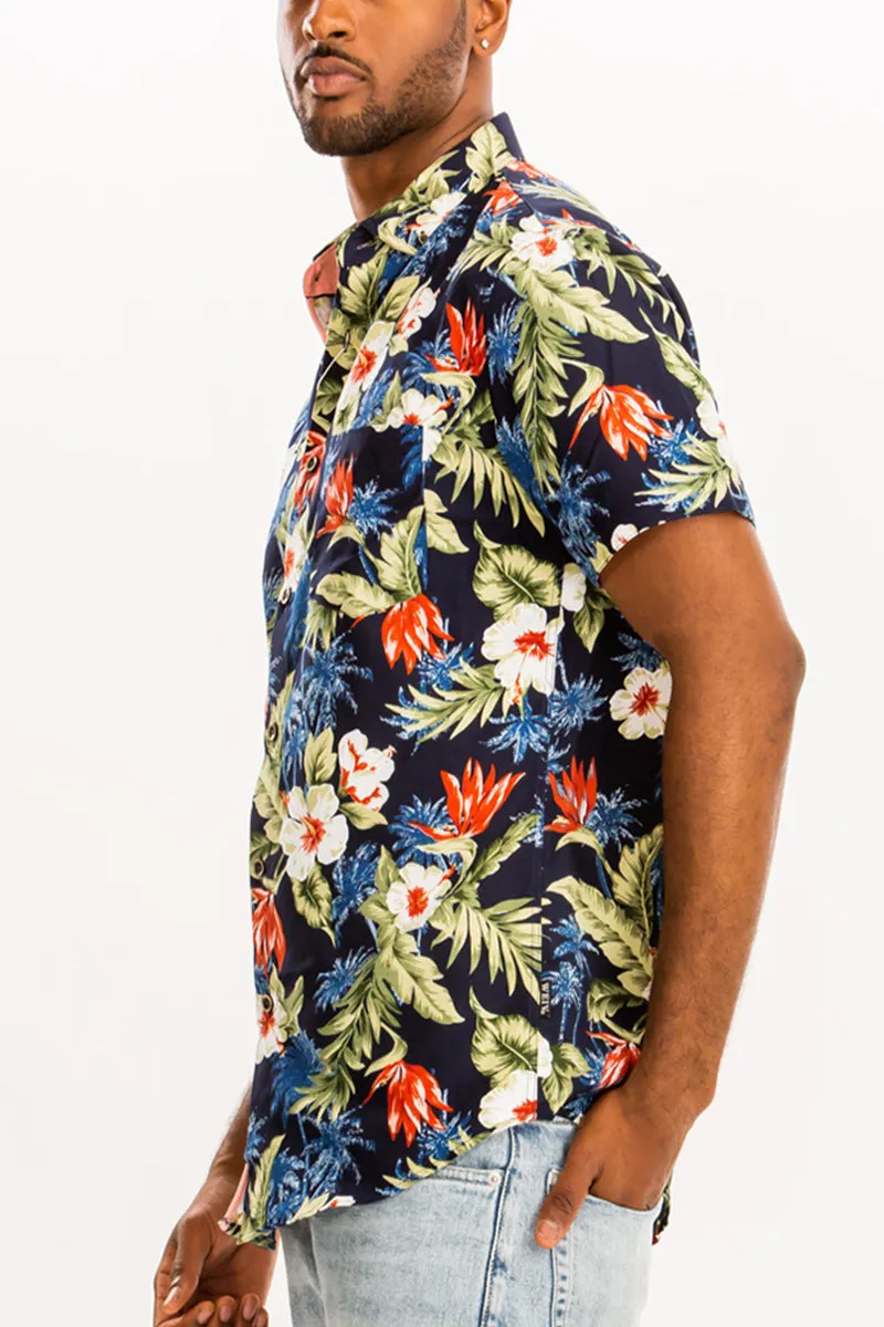 Digital Print Hawaiian Short Sleeve Shirt