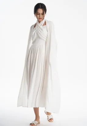 Embroider Striped Open Maxi Abaya