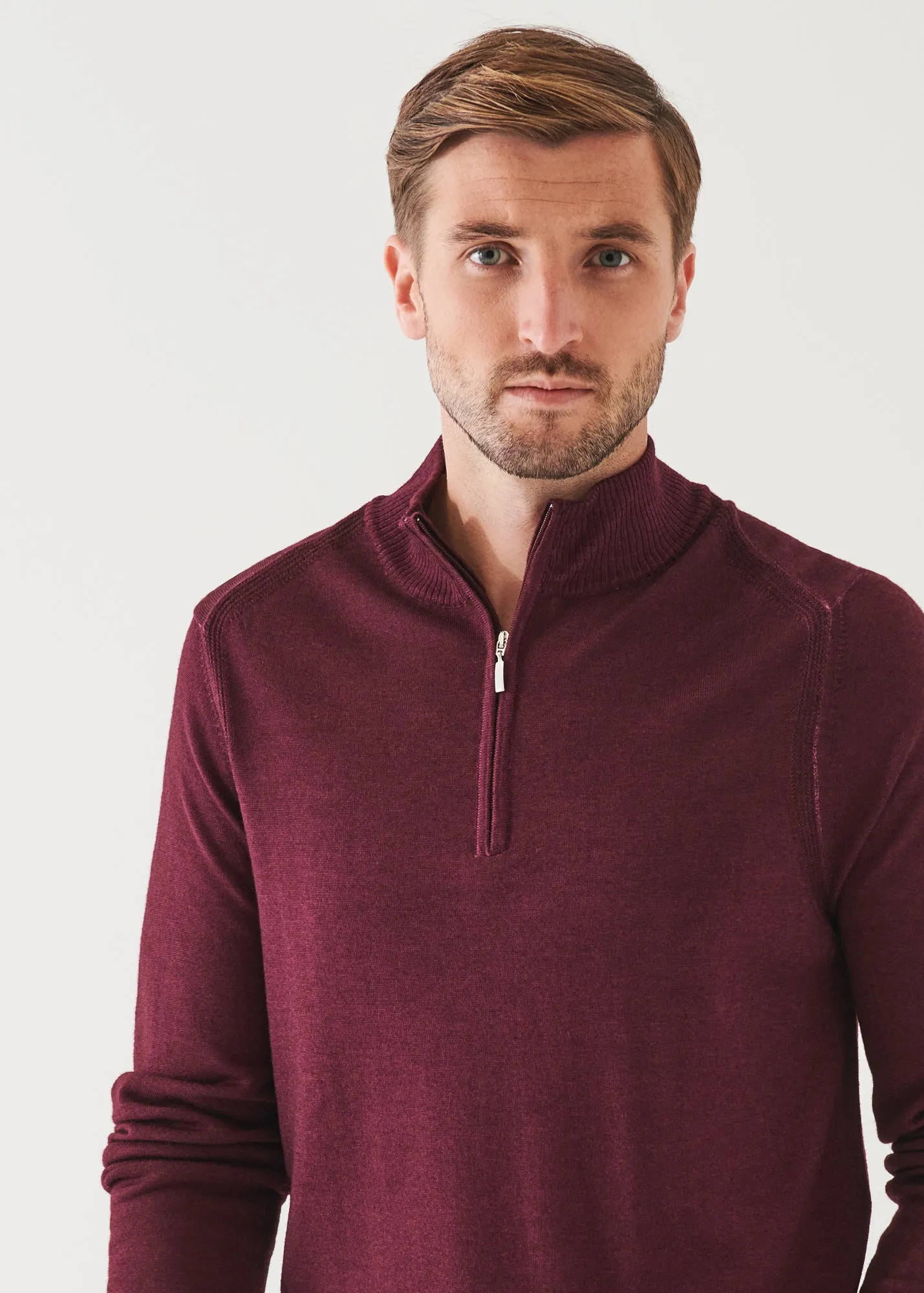 EXTRA-FINE MERINO COLD DYE QUARTER ZIP