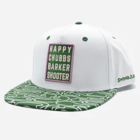 Golf Happy Chubbs Barker Shooter Unisex Snapback Hat White O/S