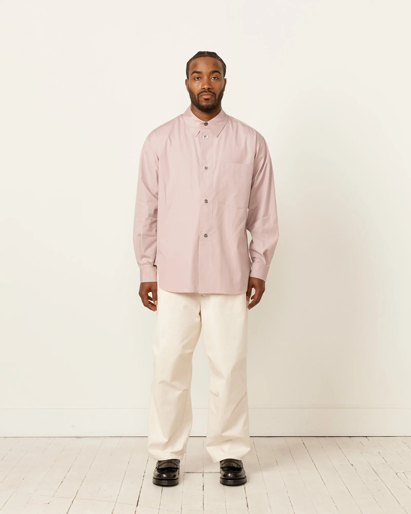 Dusty Pink Half Placket Shirt - Enhanced Title