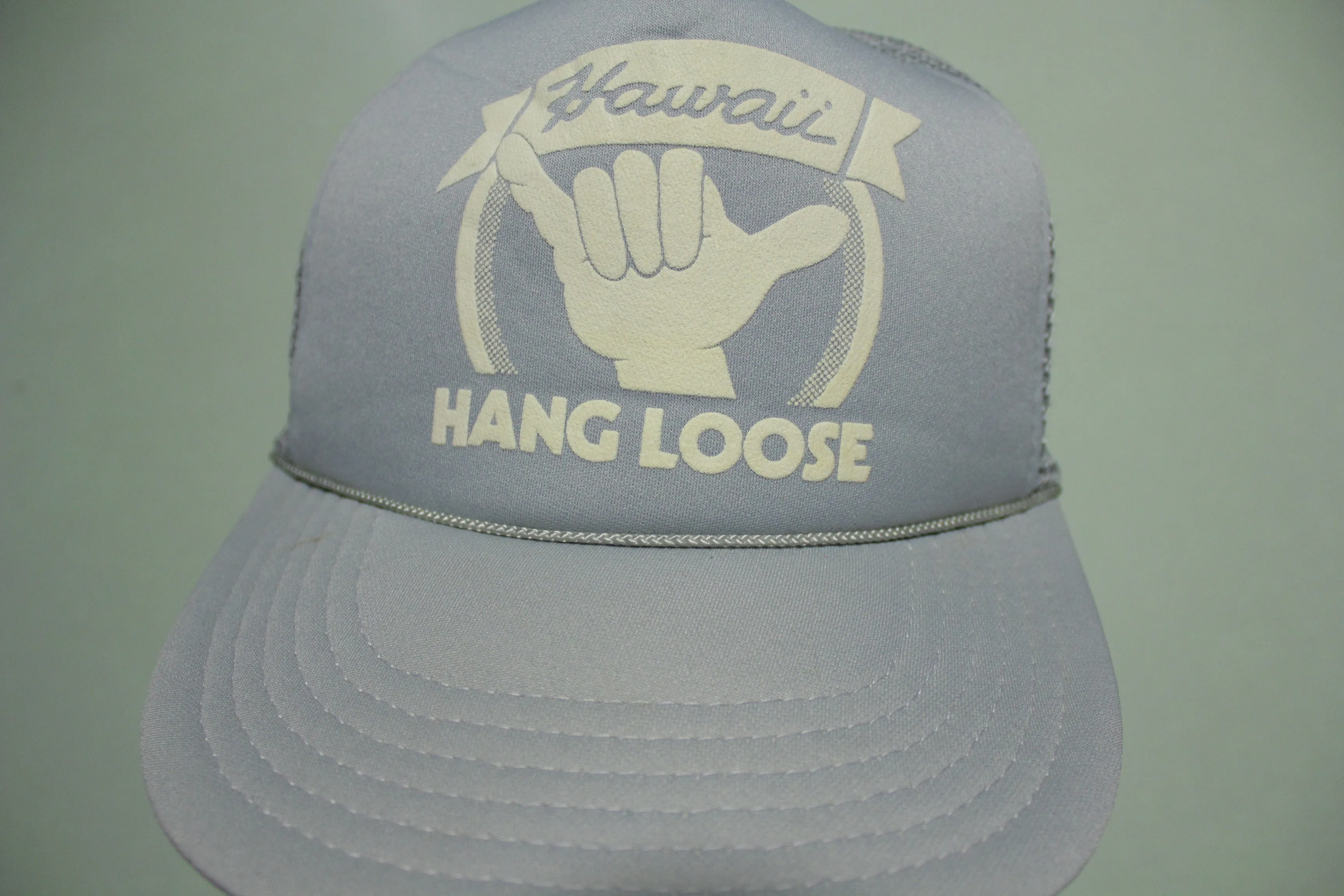 Hawaii Hang Loose Hand Vintage 80's Adjustable Back Snapback Hat