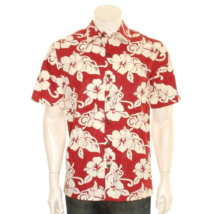 Hibiscus Reverse Print Aloha Shirt