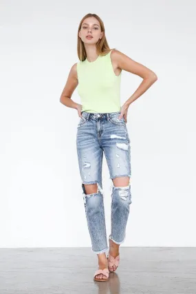 HIGH RISE STRAIGHT JEANS