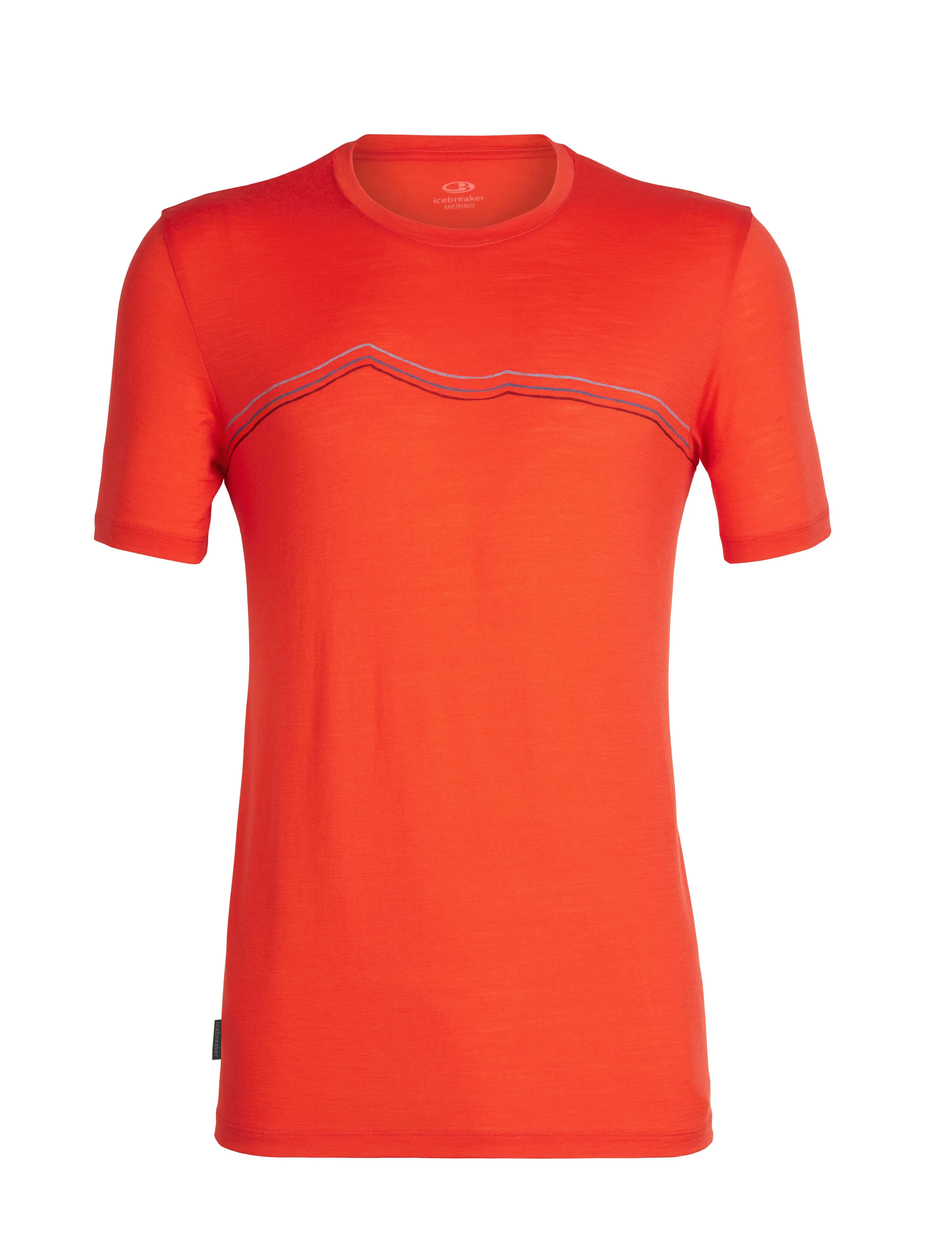 icebreaker Merino Men's 150 Tech Lite Short Sleeve Crewe  Rangitoto Triple T-Shirt - Black Orange