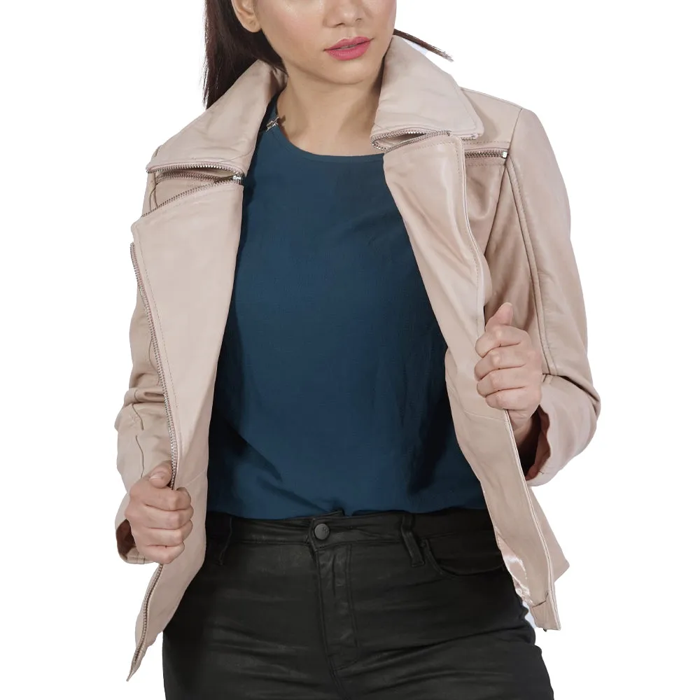 Janet Asymmetric Leather Jacket