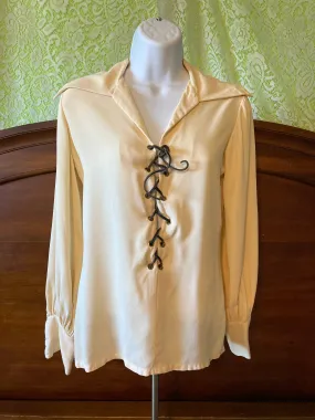 Ladies Beige Peasant, Renaissance, Pirate Small/Med Shirt