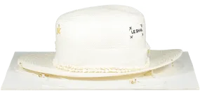 le sh ka White Shell Banded Hat One Size