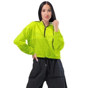 Lime Green Matrix Women’s cropped windbreaker