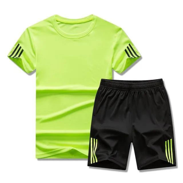 Men's 2Pc Running/Gym Short & Shirt Quick Drying