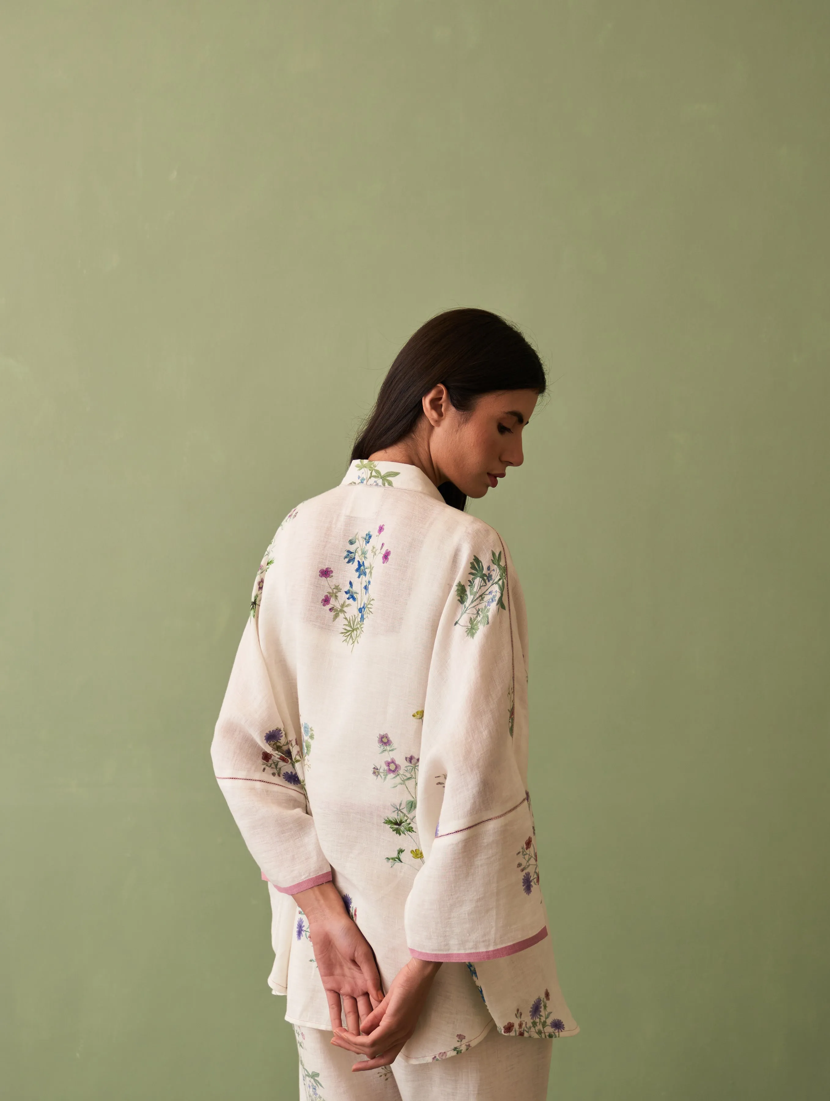 Mira Botanical Shirt - Ivory