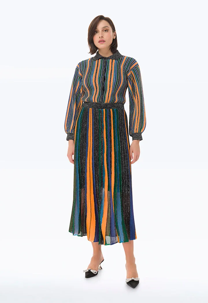 Multicolored Lurex Striped Shirt