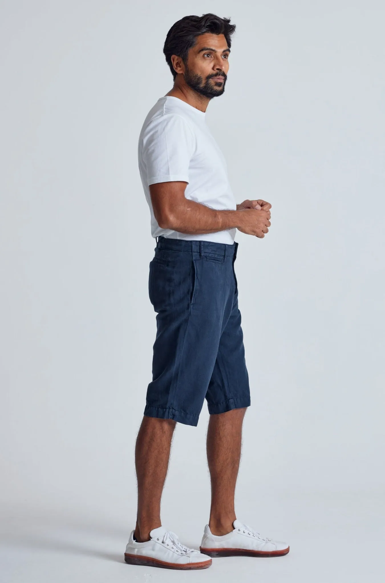 Navy The Bird Regular Fit Shorts - GOTS Certified Organic Cotton and Linen