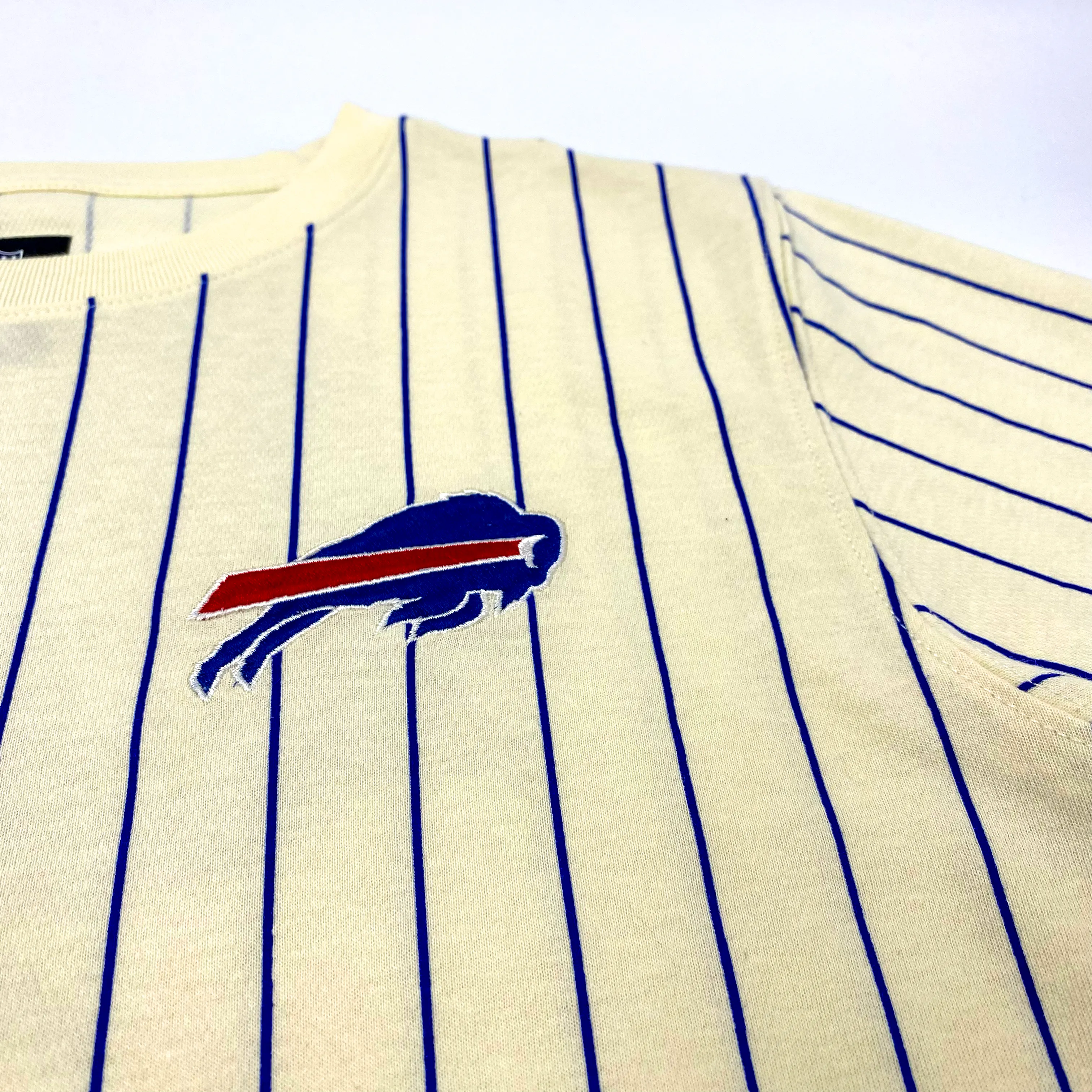 New Era Bills Est. 1960 Cream Pinstripe Short Sleeve Shirt