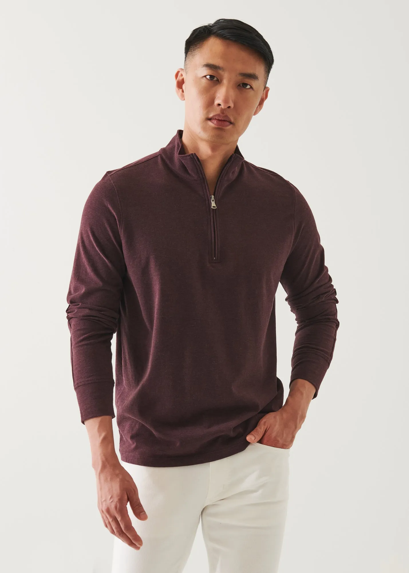 PIMA COTTON STRETCH OVERDYE QUARTER ZIP