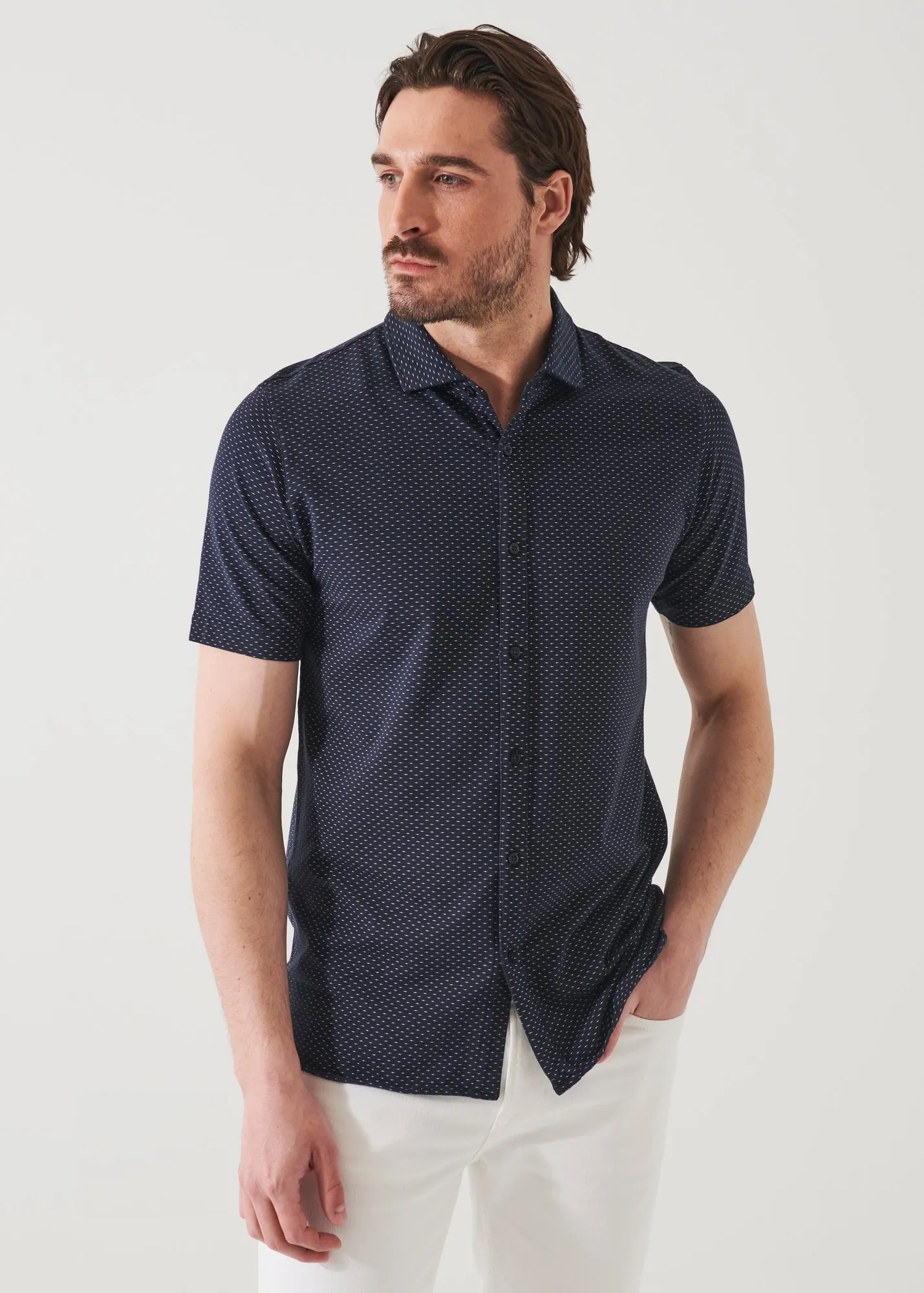 PIMA COTTON STRETCH PRINTED SHIRT