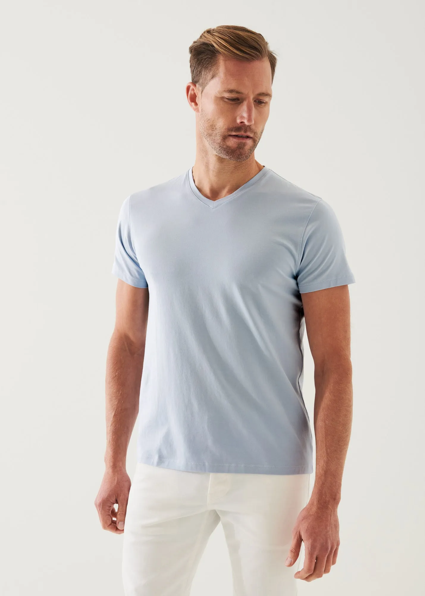 PIMA COTTON STRETCH V-NECK T-SHIRT