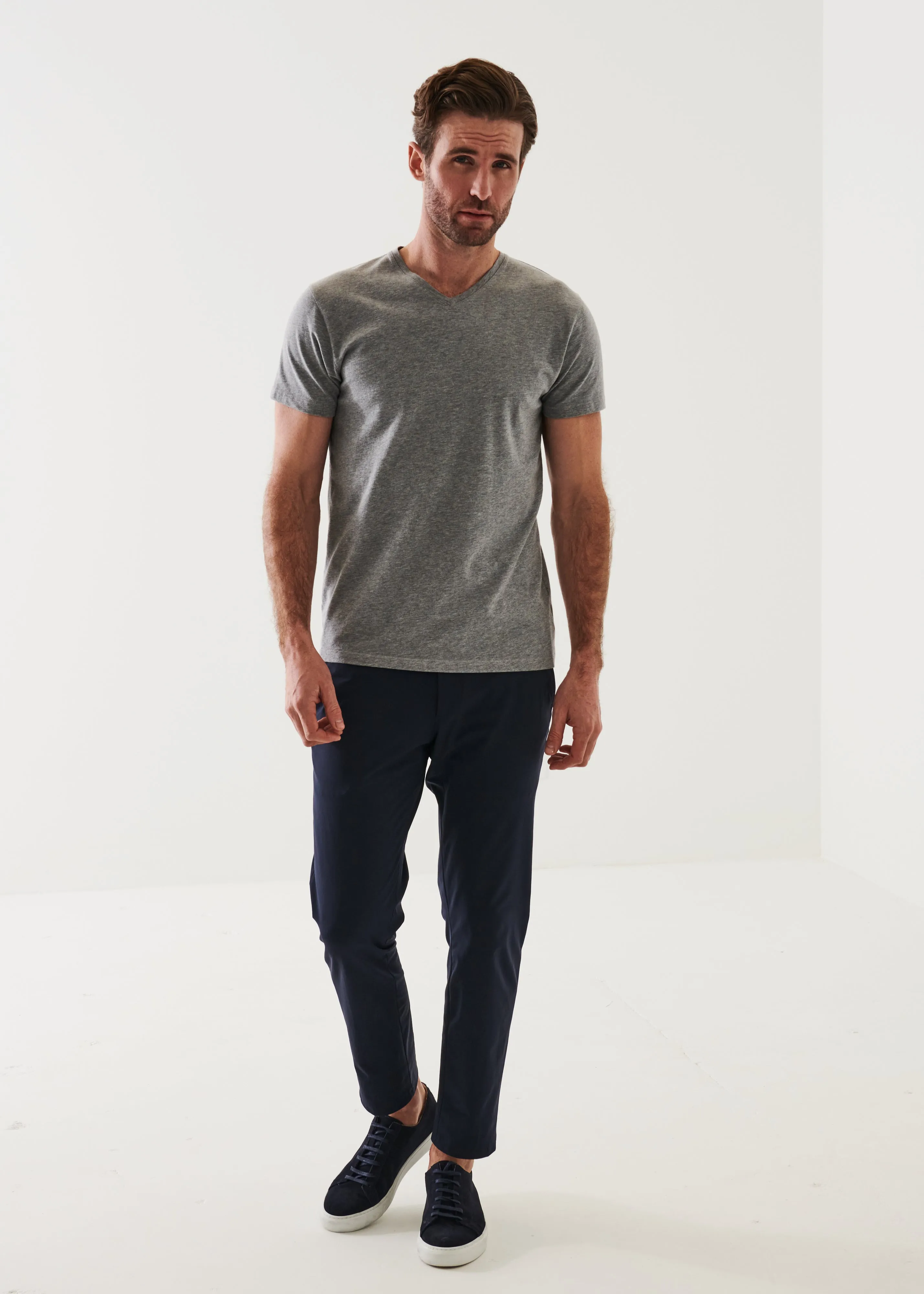 PIMA COTTON STRETCH V-NECK T-SHIRT