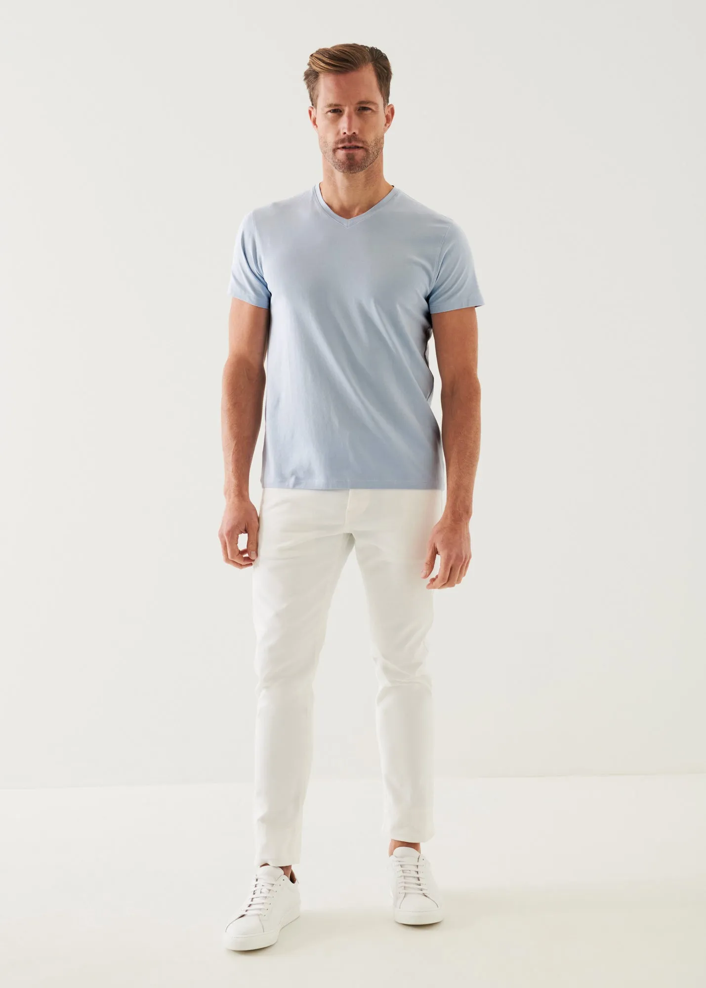 PIMA COTTON STRETCH V-NECK T-SHIRT