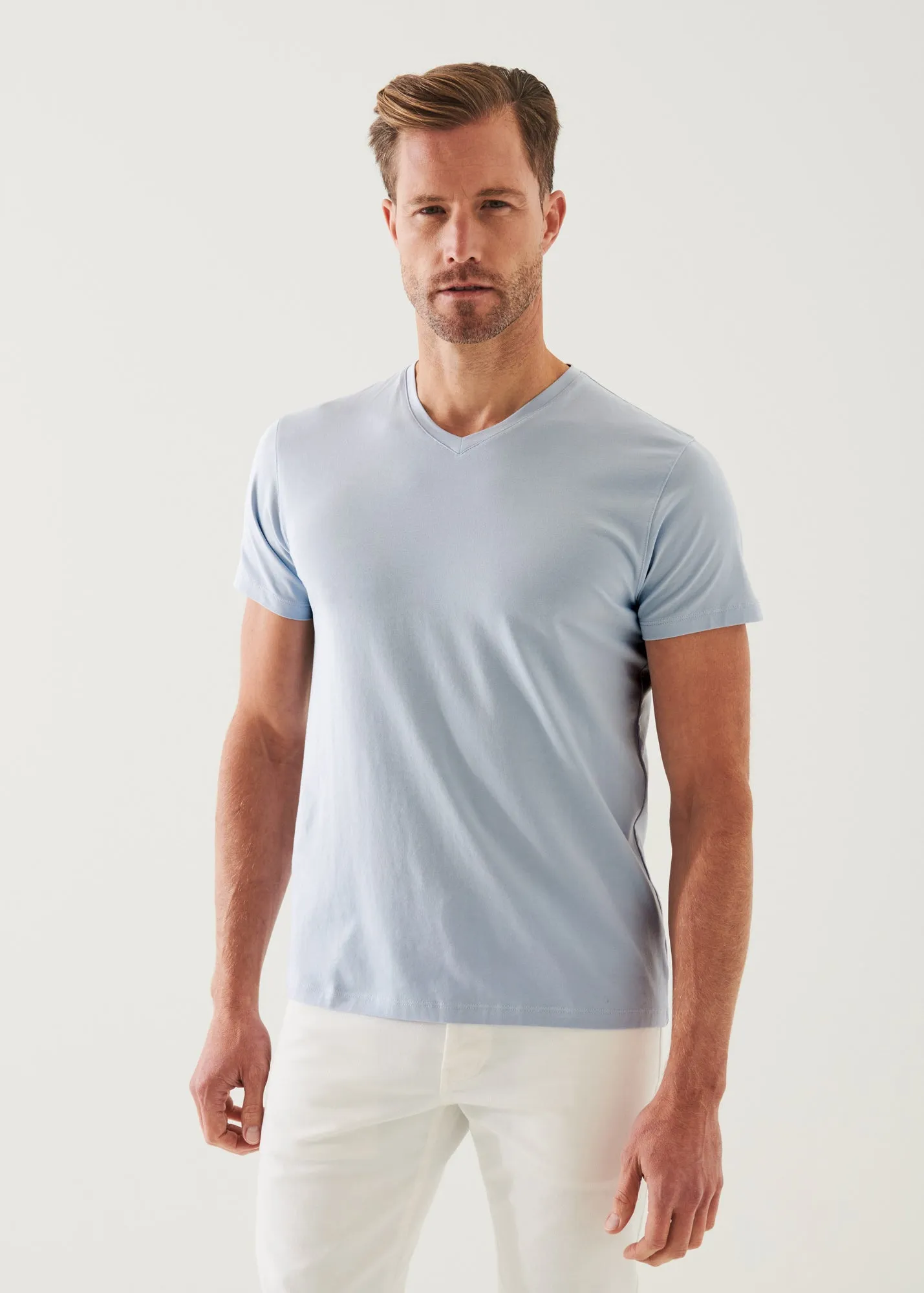 PIMA COTTON STRETCH V-NECK T-SHIRT