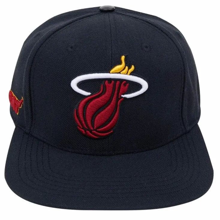 Pro Standard Miami Heat Logo Snapback Hat (Black)