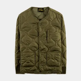 Quilted Woven Mens Jacket (Olive)